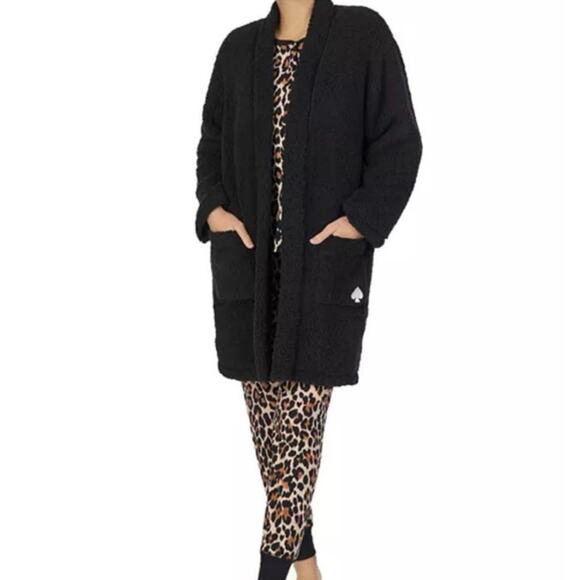 Kate spade Sherpa sleep jacket sz m - Picture 2 of 8